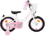 AMIGO Perfect 14 Inch Meisjes Terugtraprem Wit/Roze