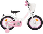 AMIGO Perfect 14 Zoll Mädchen Rücktrittbremse Weiß/Rosa