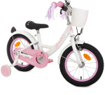 AMIGO Perfect 14 Zoll Mädchen Rücktrittbremse Weiß/Rosa