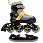 AMIGO 2-in-1 inlineskates en schaatsen junior zwart/geel