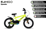 AMIGO Speeder 14 Zoll Jungen Rücktrittbremse Gelb/Schwarz