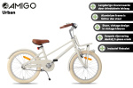 AMIGO Urban Aluminium Frame 20 Inch Meisjes Terugtraprem Zandbruin