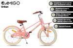 AMIGO Urban Aluminium Frame 26 Inch Meisjes Terugtraprem Zalmroze