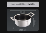 Arbaer Cooking pan Ø 20 cm with lid - Honeycomb non-stick coating - Induction