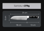 Arbaer Chef's knife 18 cm - Japanese Santoku Blade - Damascus steel - G10 handle
