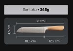 Arbaer Santoku Chef's Knife 18.5 cm - Damascus Steel - Olive Wood Handle - Japanese