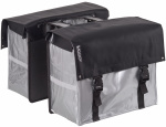 Bagoo dubbele fietstas Bisonyl 58 liter zwart/zilver