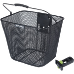Basil Bilbao Bicycle basket with KlickFix incl. handlebar stem holder Black