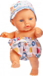 Berjuan babypop 22 cm meisjes textiel/vinyl wit/blauw/geel Berjuan babypop 22 cm meisjes textiel/vinyl wit/blauw/geel