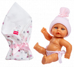 Berjuan babypop met slaapzak meisjes 25 cm wit/lichtroze Berjuan babypop met slaapzak meisjes 25 cm wit/lichtroze