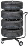 Carpoint verrijdbare velgenboom met hoes t/m 18 inch 265 mm zwart