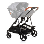 Chipolino Duo Smart Foldable Stroller for 2 Kids Silver Gray Black