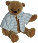 Clemens knuffelbeer Teddy Pünktchen 16 cm pluche bruin/blauw Clemens knuffelbeer Teddy Pünktchen 16 cm pluche bruin/blauw