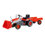 Dolu Pedal tractor with trailer & front loader Red/Black