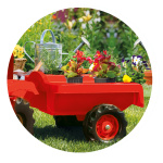 Dolu Pedal tractor with trailer & front loader Red/Black
