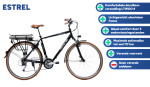 Minerva Estrel 28 Inch Men 9SP Rim Brakes Black