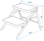 ProPlus step folding 2 steps 59,5 x 49 x 39 cm gray