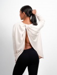 Pursue Fitness cross back sweater beige