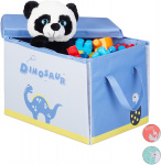 Relaxdays opbergdoos/speelkleed Dino 41 cm polyester blauw