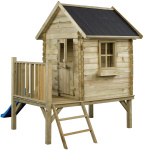 Swing King Camilla Wooden Playhouse with Slide Natural/Blue