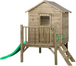 Swing King Camilla Wooden Playhouse with Slide Natural/Green