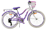 Volare Blossom 24 Inch 33.5 cm Girls 7SP Rim Brakes Purple/White