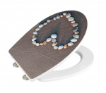 Wenko WC-bril Shell Heart 39 x 45 cm acryl bruin/wit